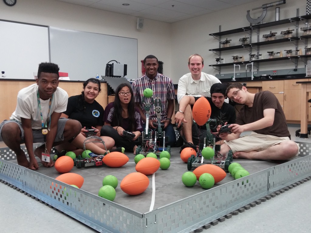 My JSTI Robotics students and I with their final robots